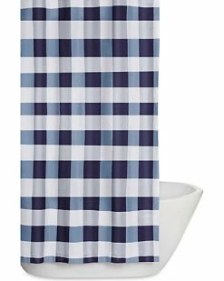Truly Soft Everyday Buffalo Plaid Navy Shower Curtain Home