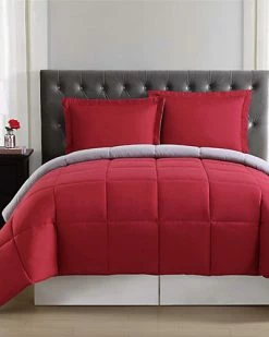 Truly Soft Everyday Red And Reversible Comforter Set Home