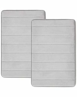 Truly Soft Solid Memory Foam Set Of 2 Bath Rugs Home Grey