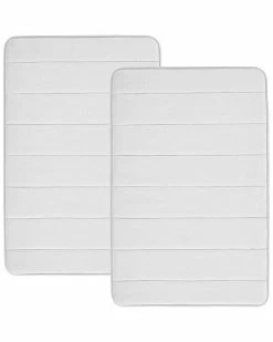 Truly Soft Solid Memory Foam Set Of 2 Bath Rugs Home Silver