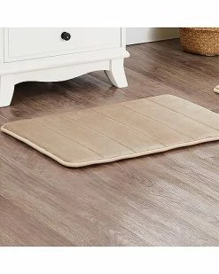 Truly Soft Solid Memory Foam Set Of 2 Bath Rugs Home Tan