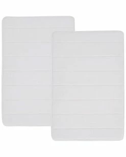 Truly Soft Solid Memory Foam Set Of 2 Bath Rugs Home White