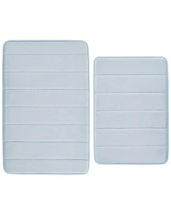 Truly Soft Solid Memory Foam Set Of 2 Bath Rug Home Blue