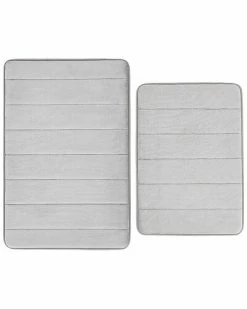 Truly Soft Solid Memory Foam Set Of 2 Bath Rug Home Grey