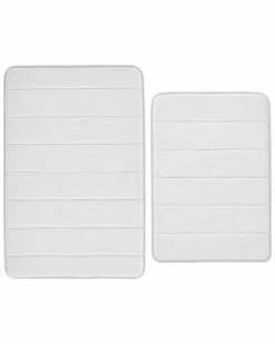 Truly Soft Solid Memory Foam Set Of 2 Bath Rug Home Silver