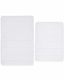 Truly Soft Solid Memory Foam Set Of 2 Bath Rug Home White