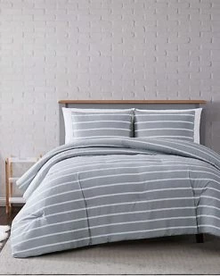 Truly Soft Maddow Stripe Grey Comforter Set Home
