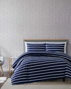 Truly Soft Maddow Stripe Navy Duvet Cover Set Home