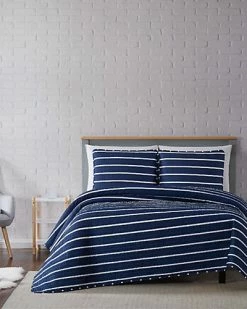 Truly Soft Maddow Stripe Navy 3pc Quilt Set Home