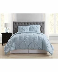Truly Soft Pleated Light Blue Duvet Set Home