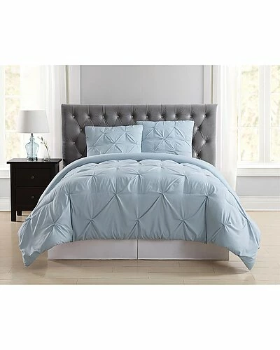 Truly Soft Pleated Light Blue Duvet Set Home