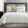 Truly Soft Everyday Hotel Border White & Khaki 7pc Comforter Set Home