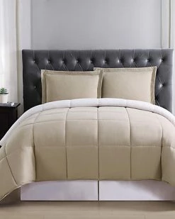 Truly Soft Everyday Khaki & Ivory Reversible Comforter Set Home