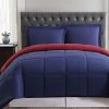 Truly Soft Everyday Navy & Burgundy Reversible Comforter Set Home