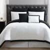 Truly Soft Everyday Hotel Border White & Black 7pc Comforter Set Home