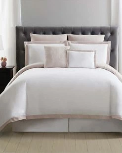 Truly Soft Everyday Hotel Border White & Blush 7pc Comforter Set Home