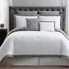 Truly Soft Everyday Hotel Border White & Grey 7pc Comforter Set Home