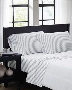 Truly Soft Pinstripe White Grey Sheet Set Home