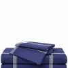 Truly Soft Printed Windowpane Navy White Sheet Set Home