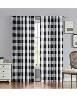 Truly Soft Everyday Buffalo Plaid Black Window Curtain Home